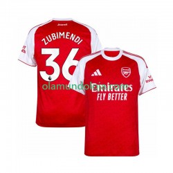 Camisola Arsenal Zubimendi 36 Homem Equipamento Primeiro 2025-2026 Manga Curta